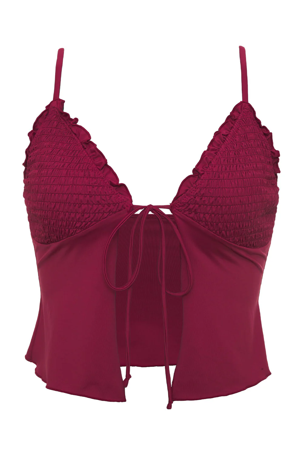 Penelope Ruffle Tankini Bikini Top - Bordeaux - Image 5