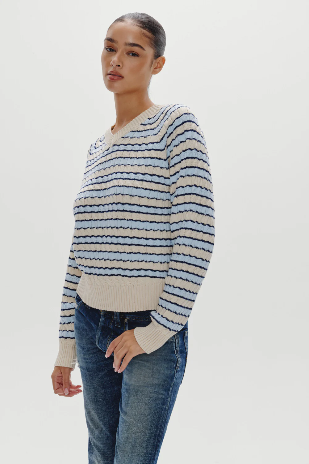 Piper Cotton Knit Sweater - Lighthouse - Image 6