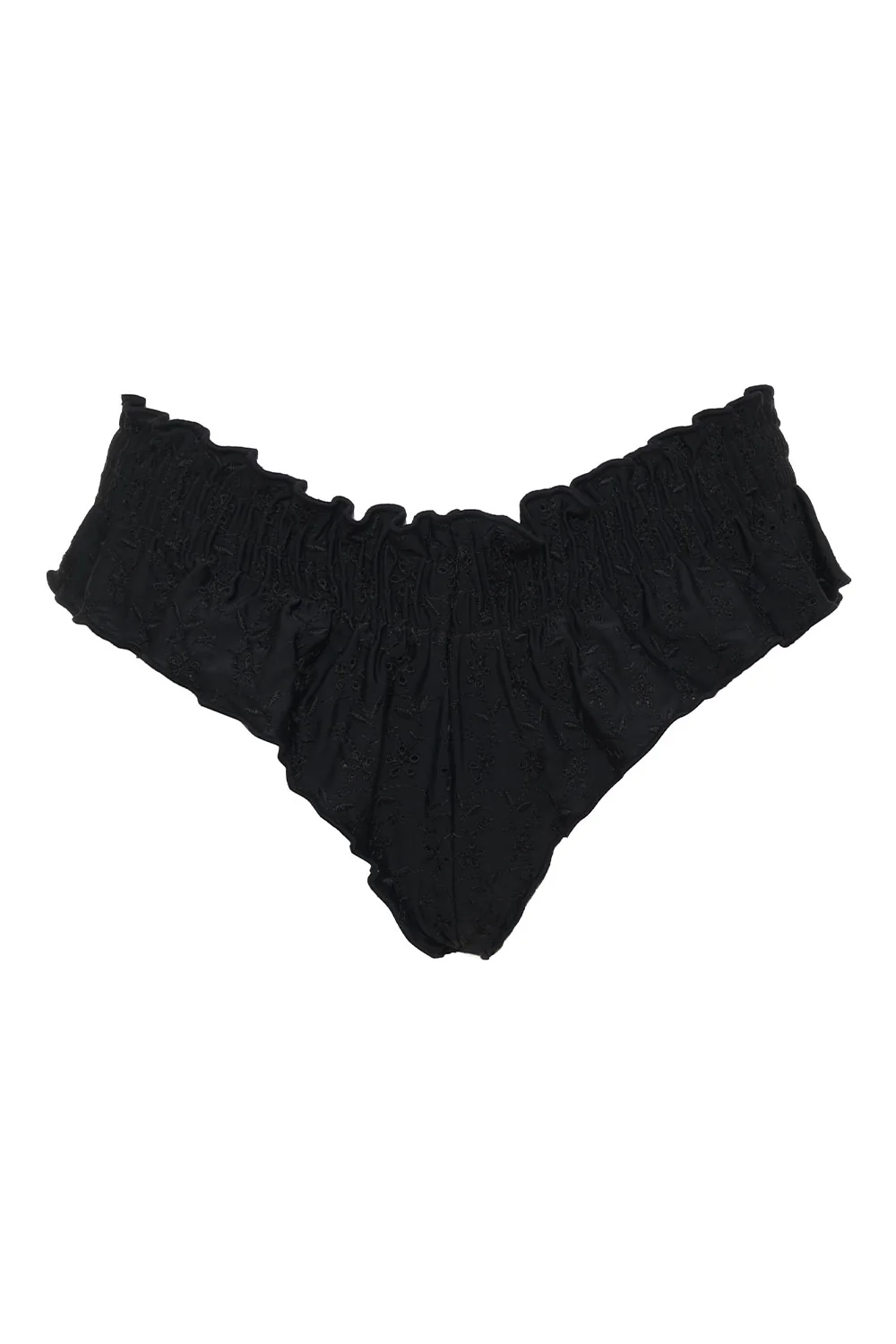 Pippa Eyelet Ruffle Bikini Bottom - Black - Image 5