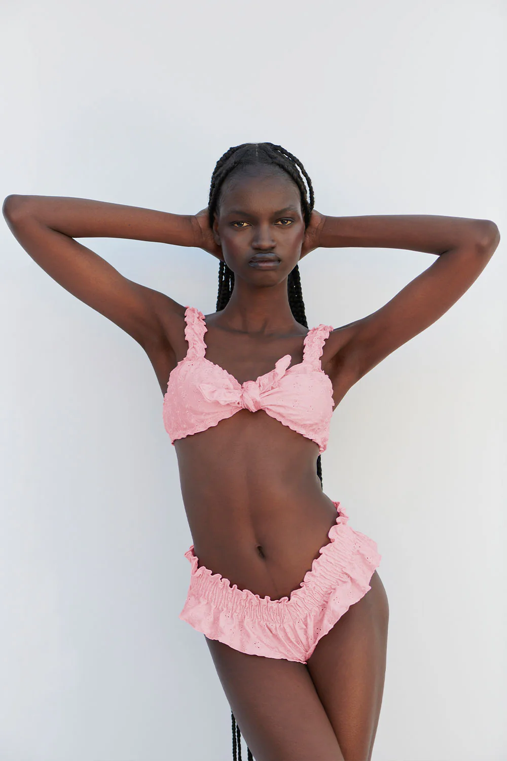 Pippa Eyelet Shine Bikini Bottom - Cherry Blossom - Image 2