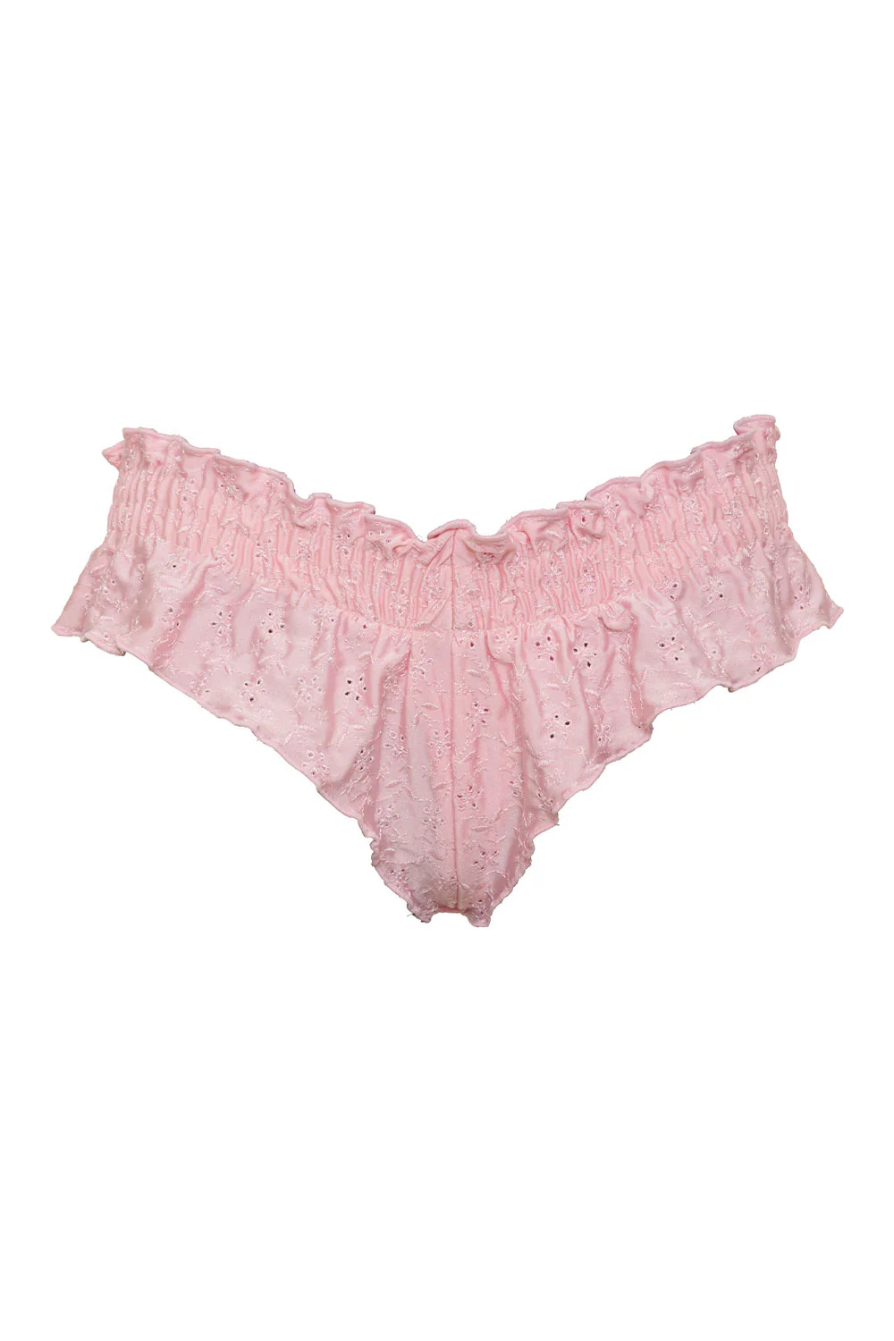 Pippa Eyelet Shine Bikini Bottom - Cherry Blossom - Image 5