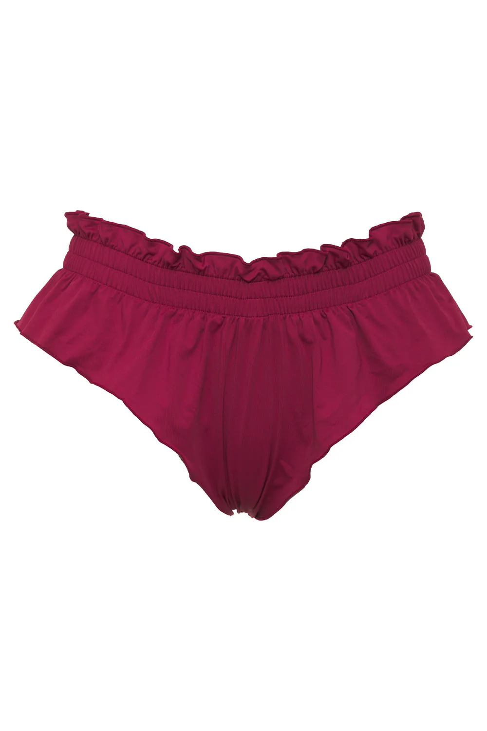 Pippa Ruffle Bikini Bottom - Bordeaux - Image 6