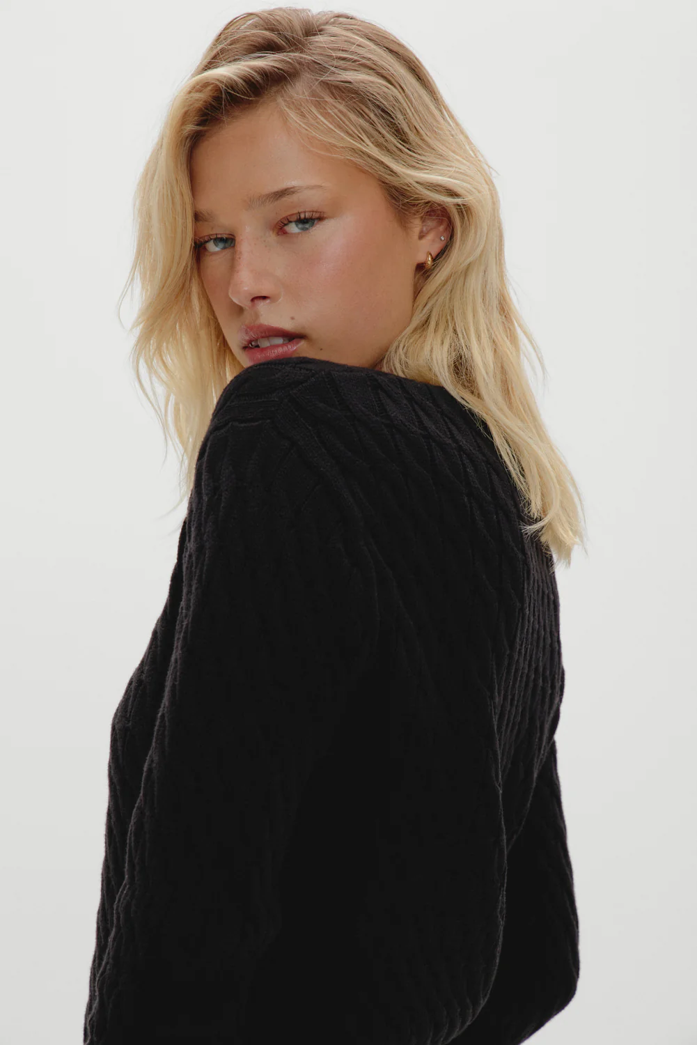 Prince Cable Knit Sweater - Black - Image 4
