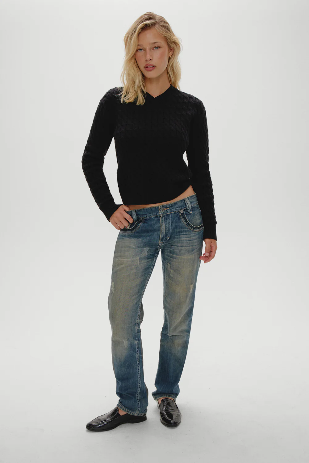 Prince Cable Knit Sweater - Black - Image 5