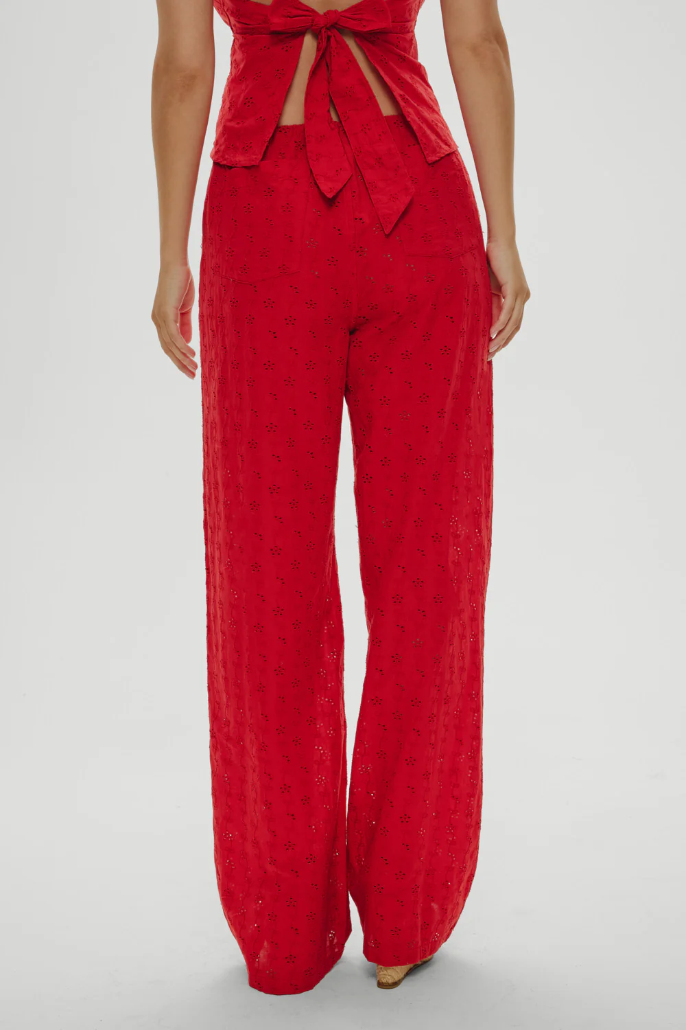 Princess Eyelet Pants - Red Rose - Image 4