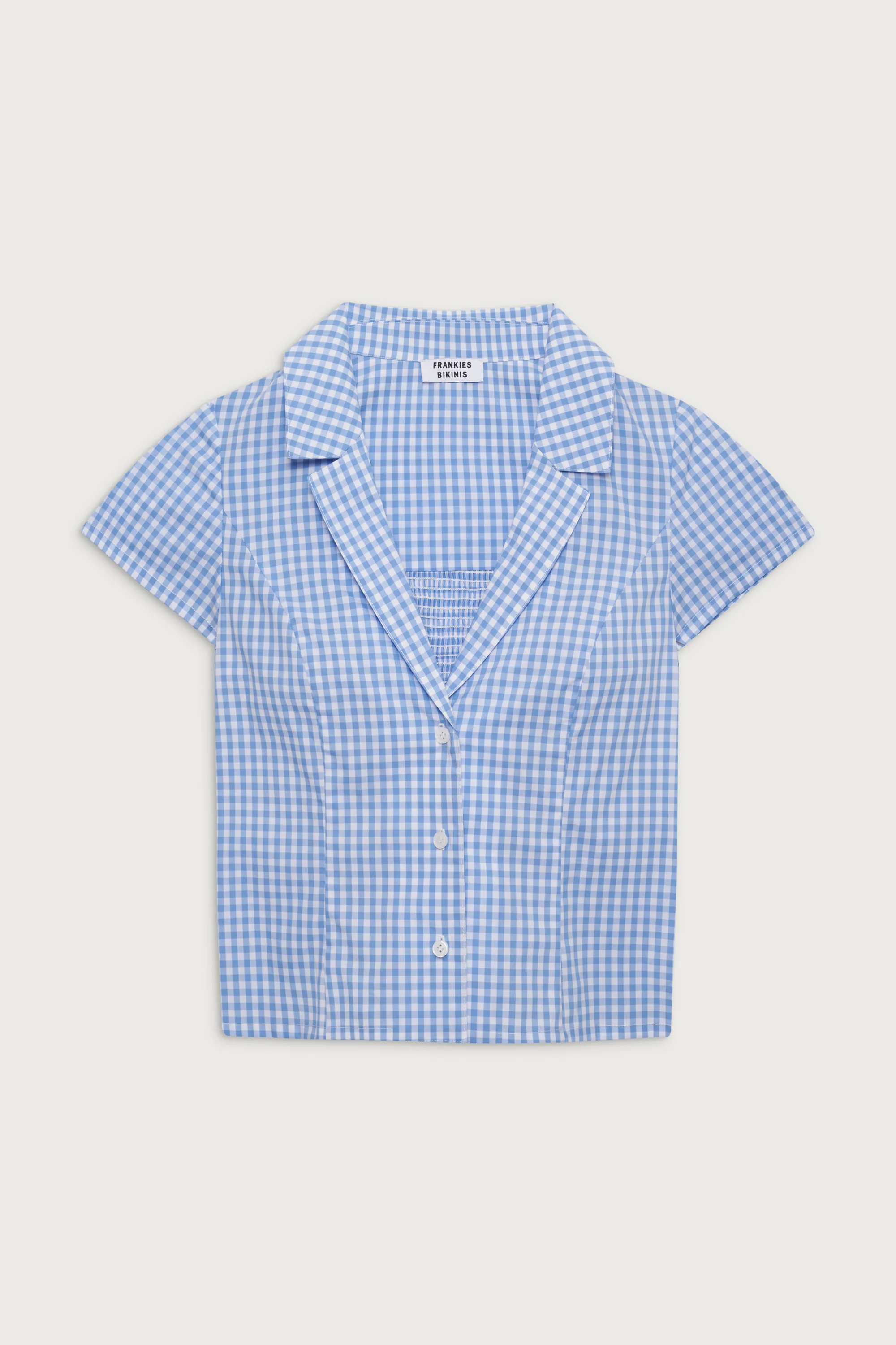 Raleigh Cotton Button Up Shirt - Cloud Gingham - Image 5
