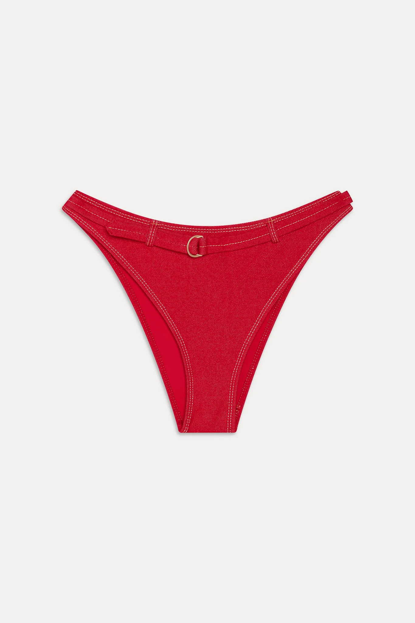 Ranger Denim Bikini Bottom - Red Denim - Image 3