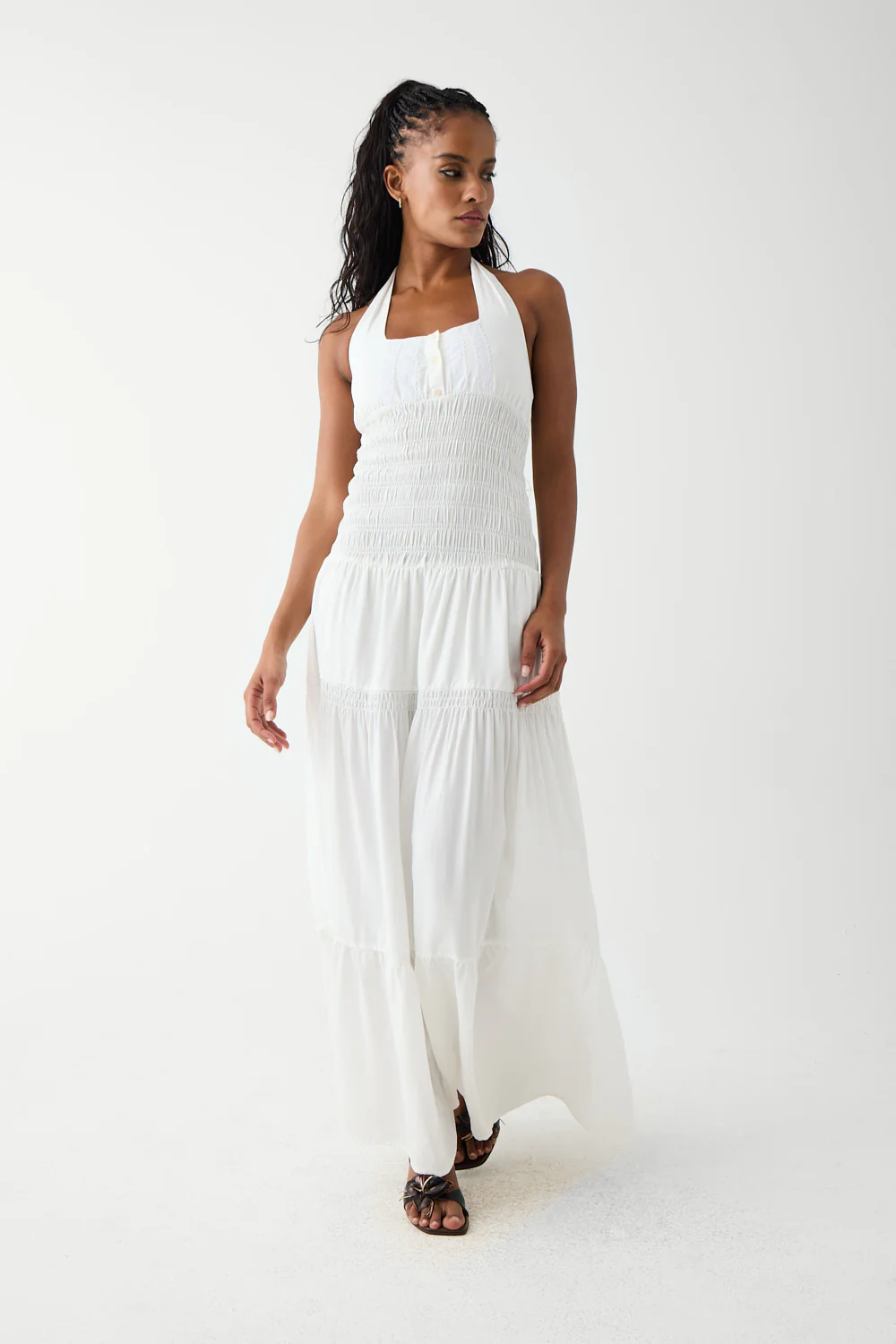 River Halter Maxi Dress - White - Image 5
