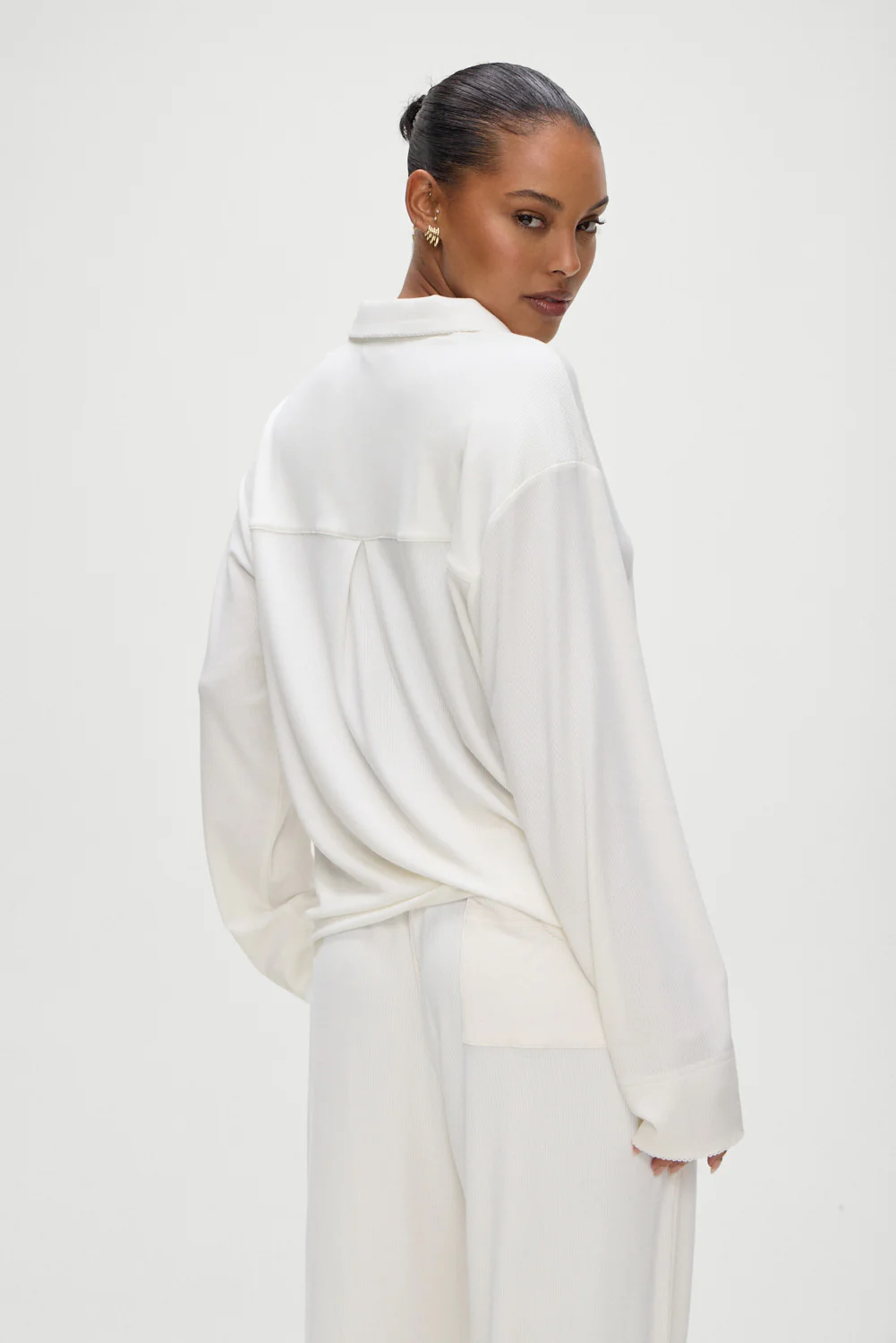 Rory Long Sleeve Sleep Shirt - Seashell - Image 3