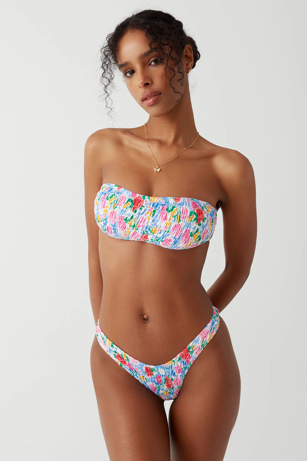 Rosabella Bandeau  Bikini Top - Painted Petals - Image 4
