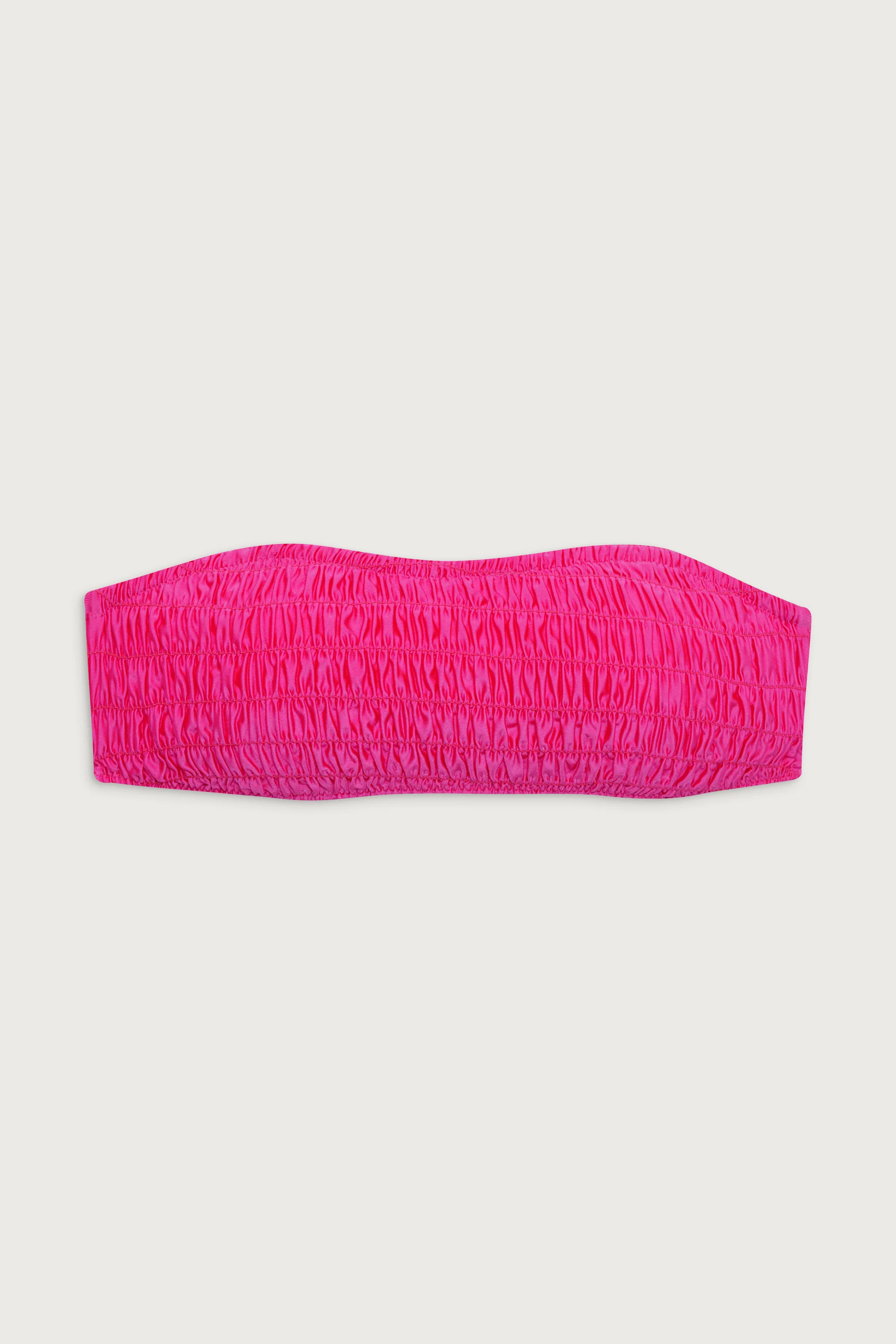 Rosabella Bandeau Shine Bikini Top - Candy Pink - Image 3