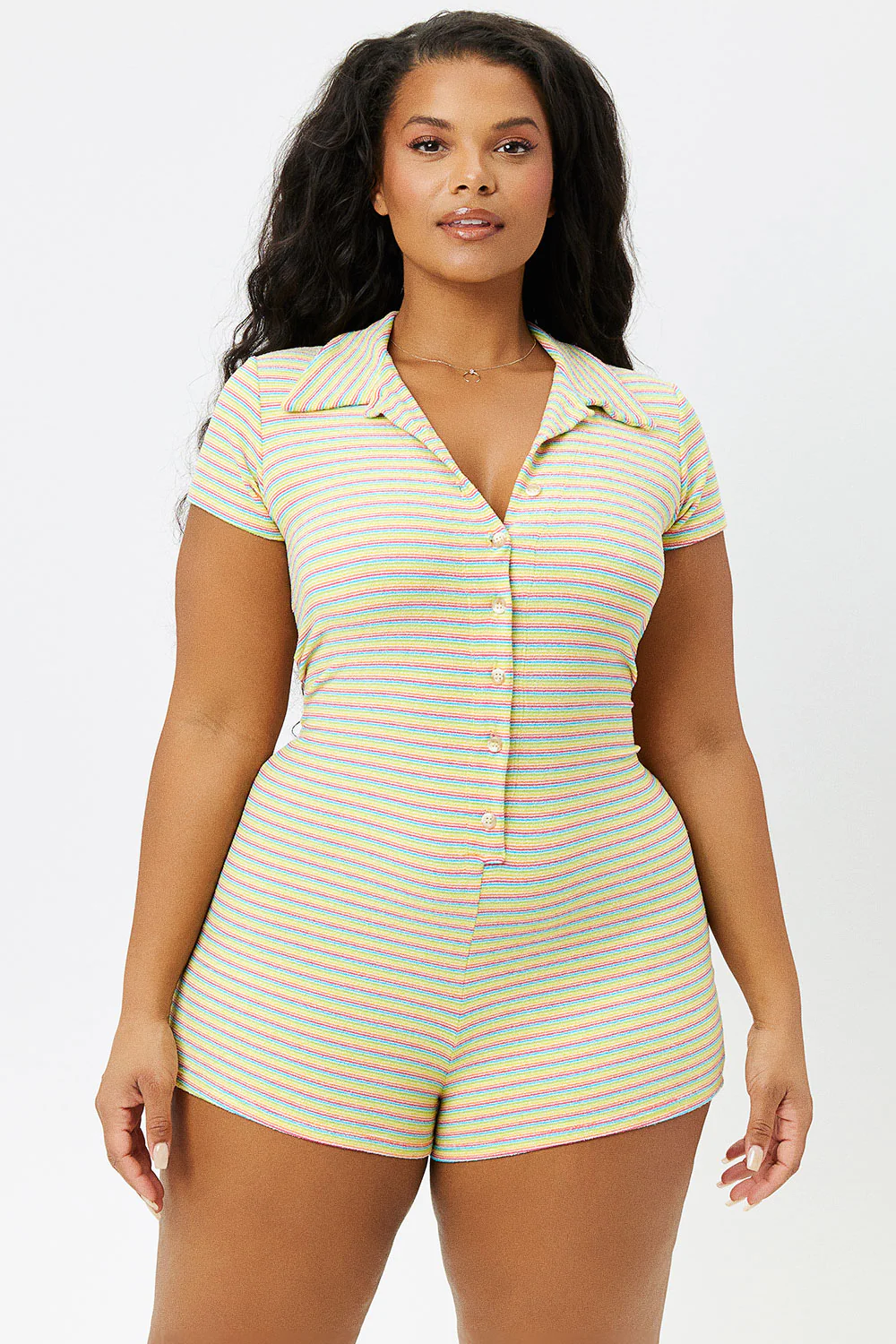 Rose Terry Romper - Lovers Stripe Terry - Image 2