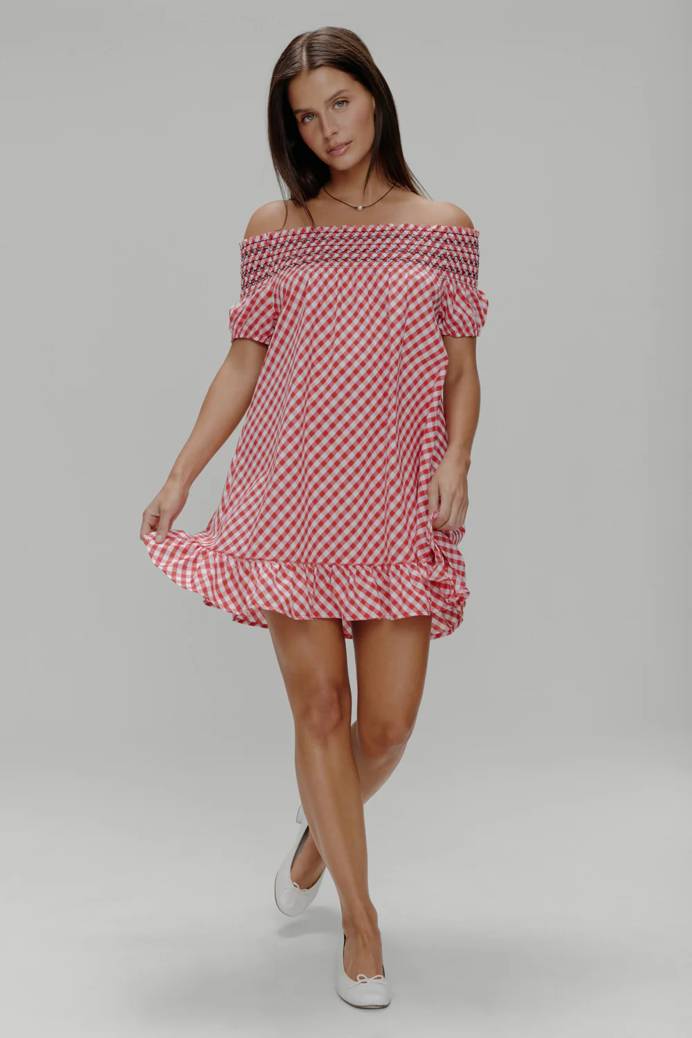 Ruby Gingham Babydoll Dress - Cherry Picnic - Image 2