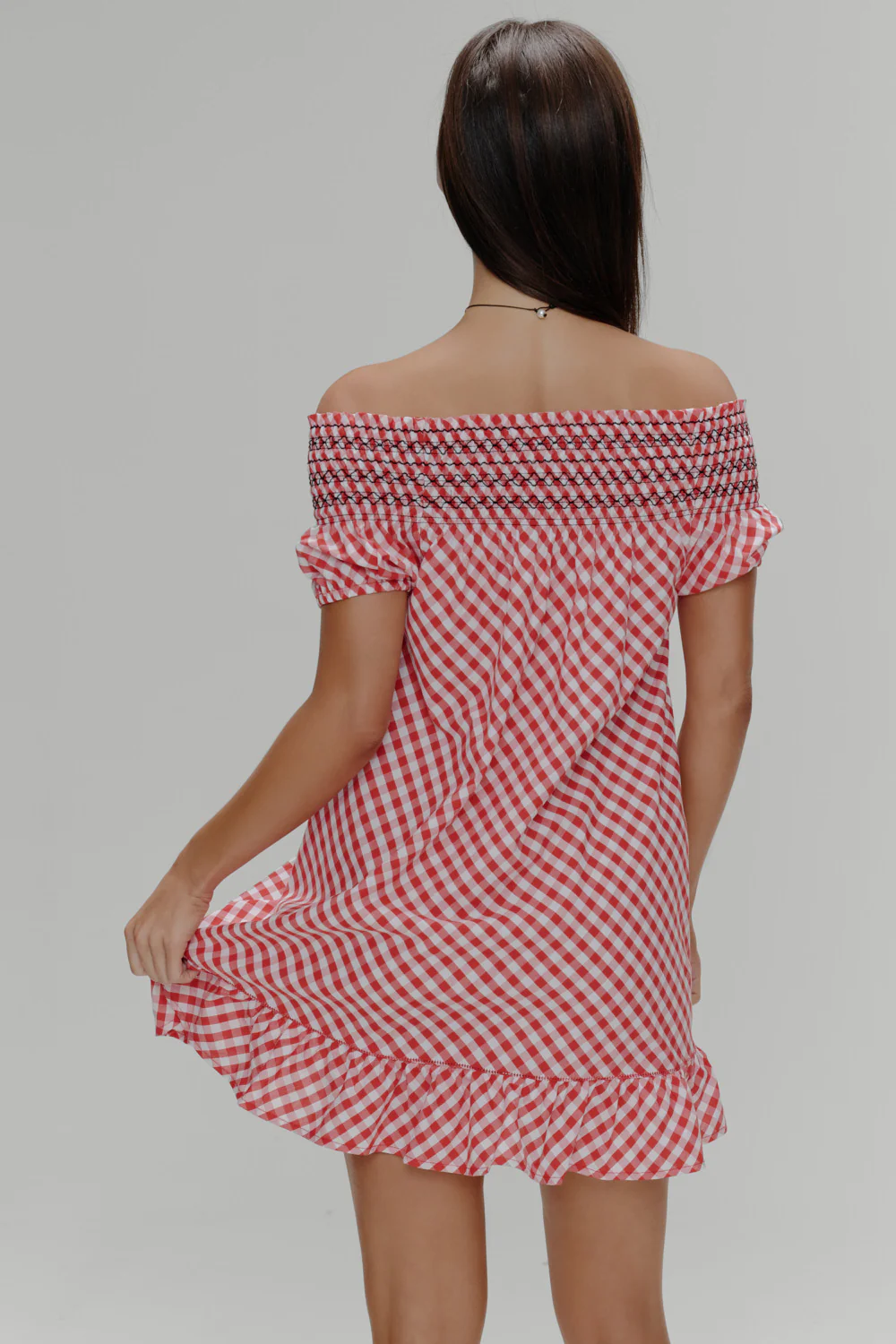 Ruby Gingham Babydoll Dress - Cherry Picnic - Image 4