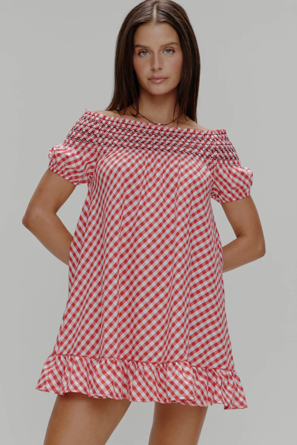 Ruby Gingham Babydoll Dress - Cherry Picnic - Image 6