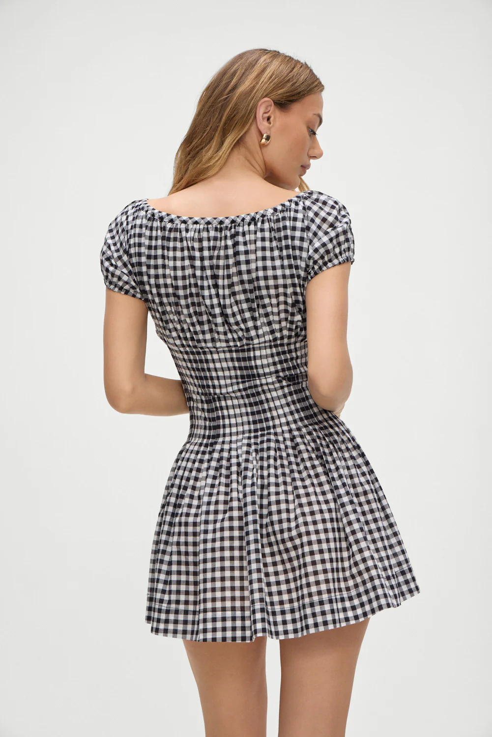 Sadie Gingham Mini Dress - Black Gingham - Image 2