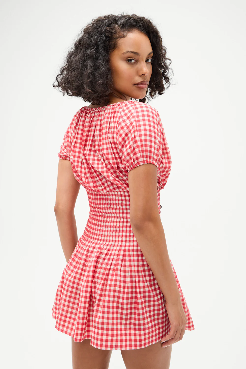 Sadie Gingham Mini Dress - Cherry Gingham - Image 2