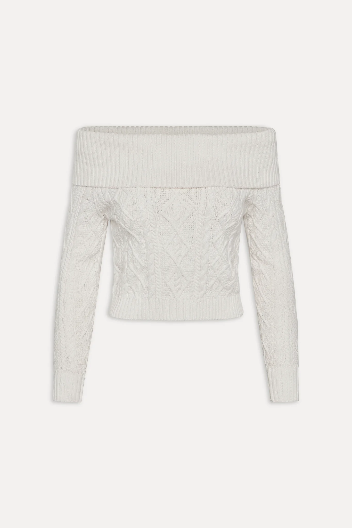 Saint Off The Shoulder Knit Sweater - Cloud White - Image 3