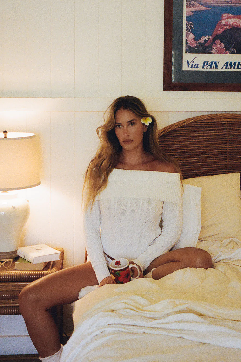 Saint Off The Shoulder Knit Sweater - Cloud White - Image 8