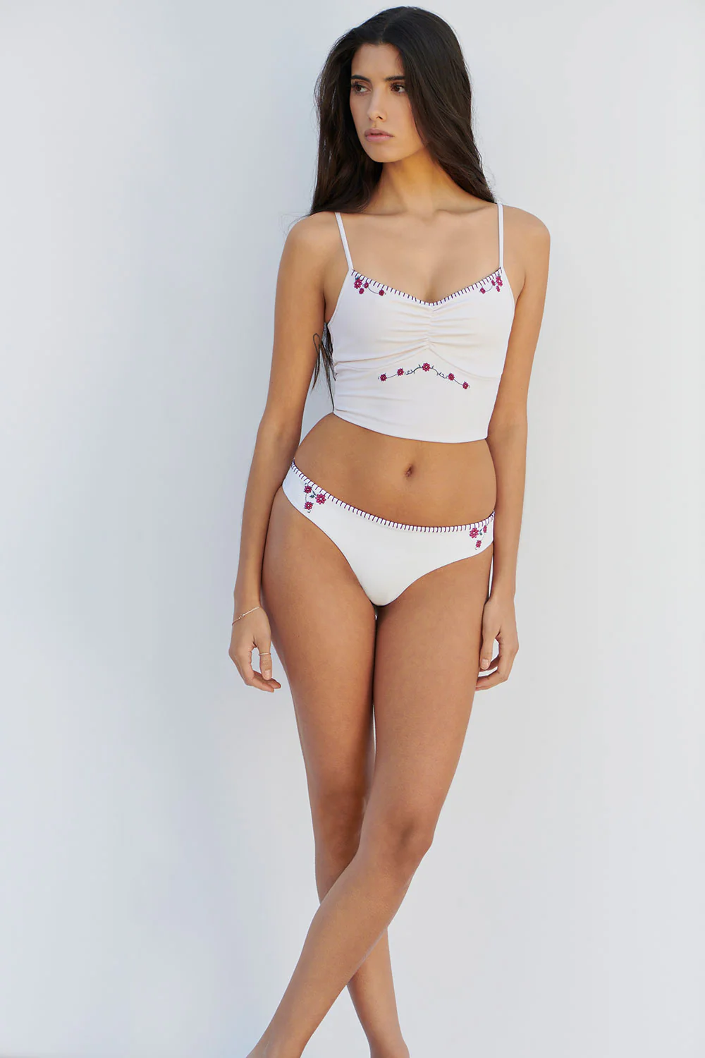 Sawyer Embroidered Cheeky Bikini Bottom - Sea Fairy - Image 4