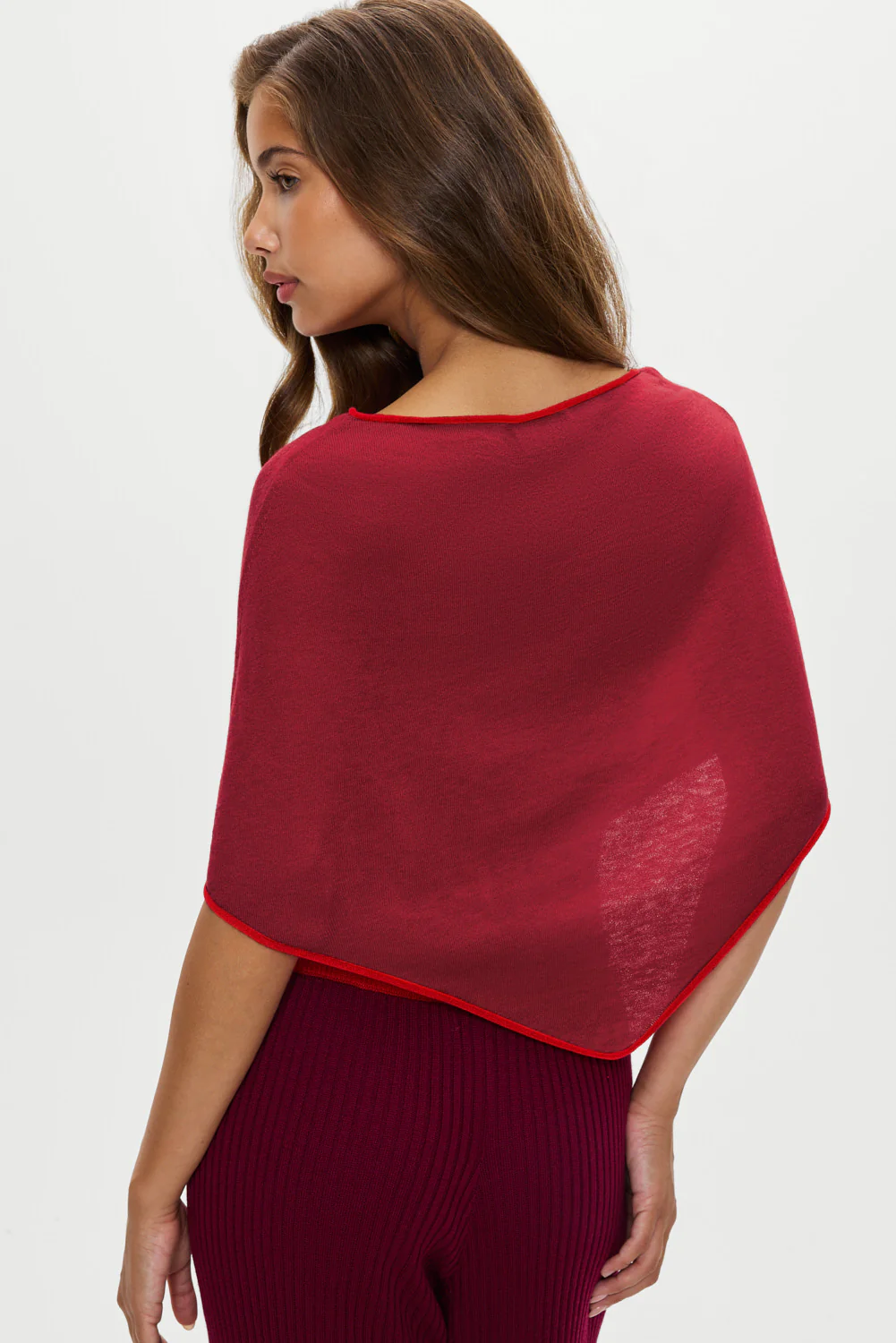 Scout Knit Poncho - Mulberry - Image 4