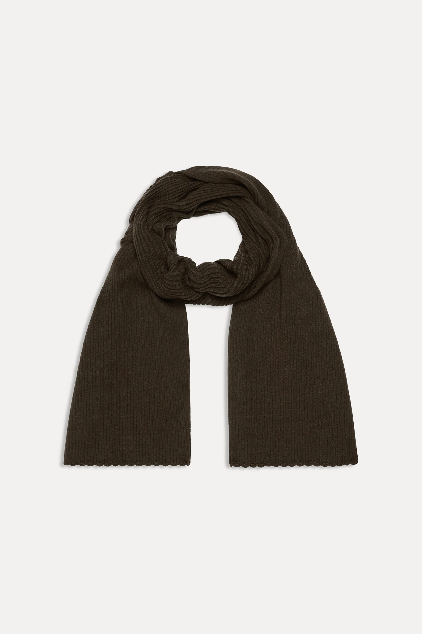 Snug Knit Scarf - Chocolate Brown - Image 2