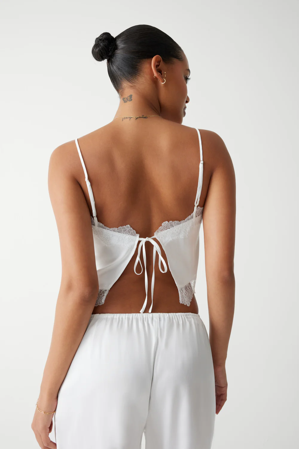 Snuggle Satin Camisole - White - Image 2