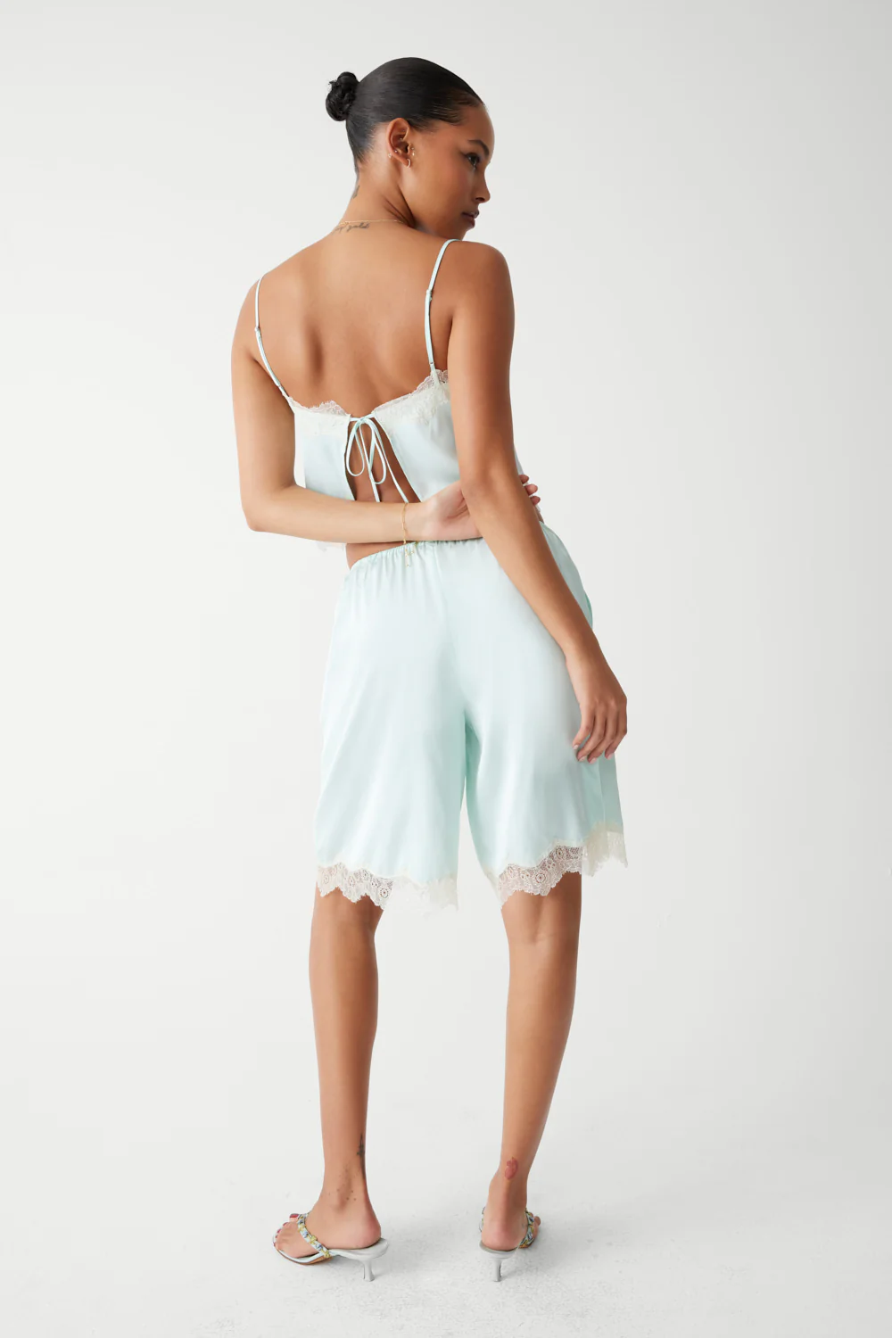 Snuggle Satin Capri Short - Pistachio - Image 2