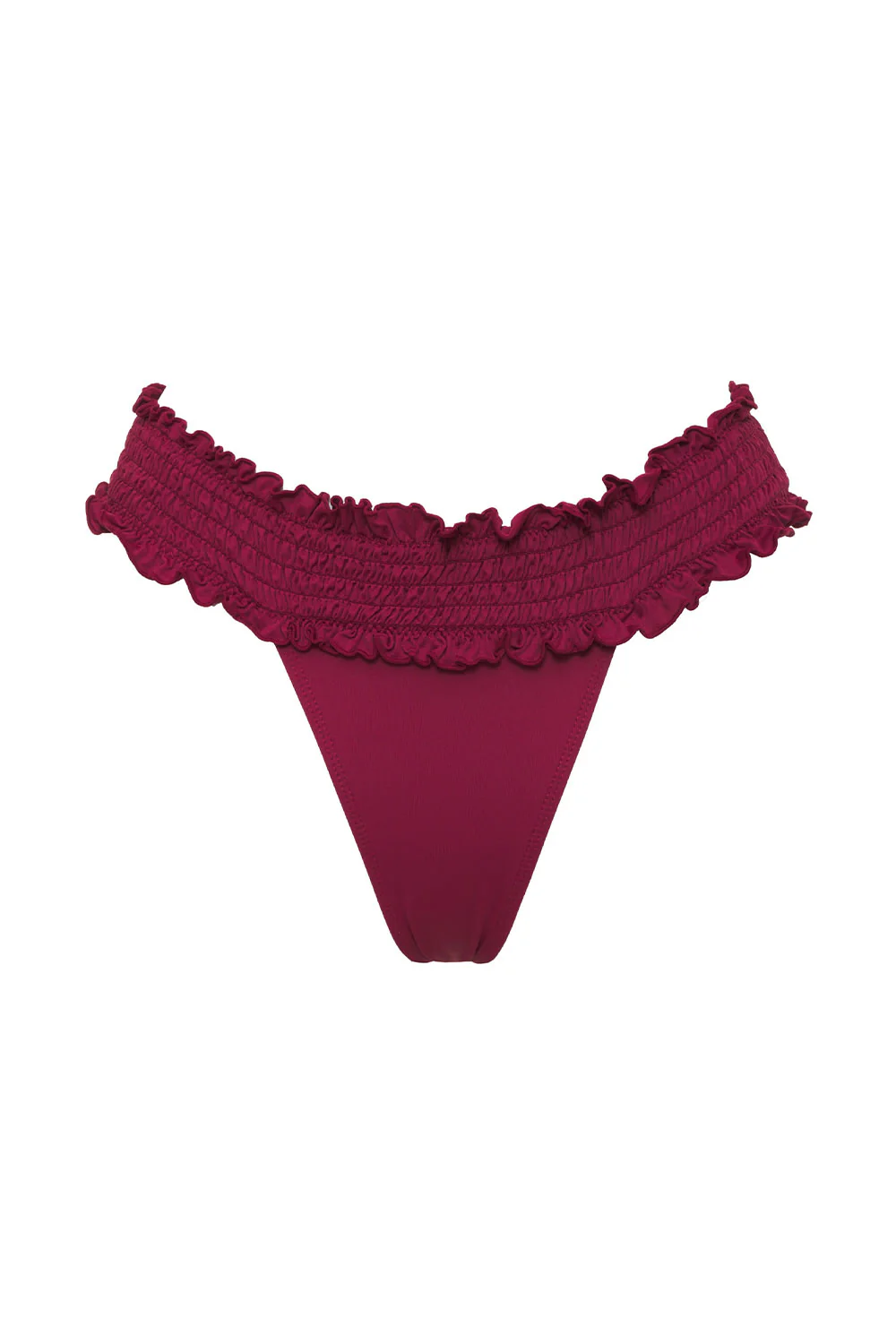 Sofia Ruffle Thong Bikini Bottom - Bordeaux - Image 5