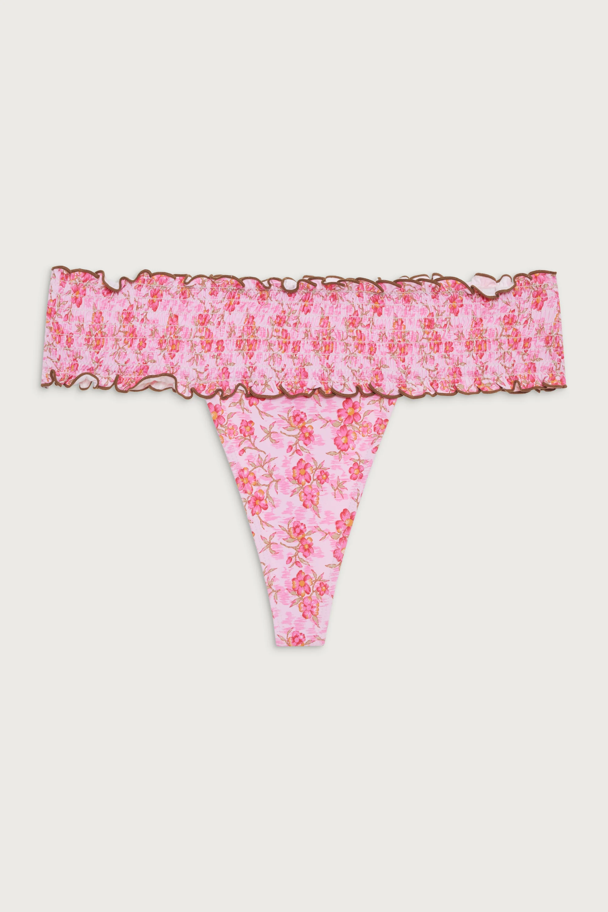 Sofie Floral Micro Bikini Bottom - Watercolor Hibiscus - Image 3