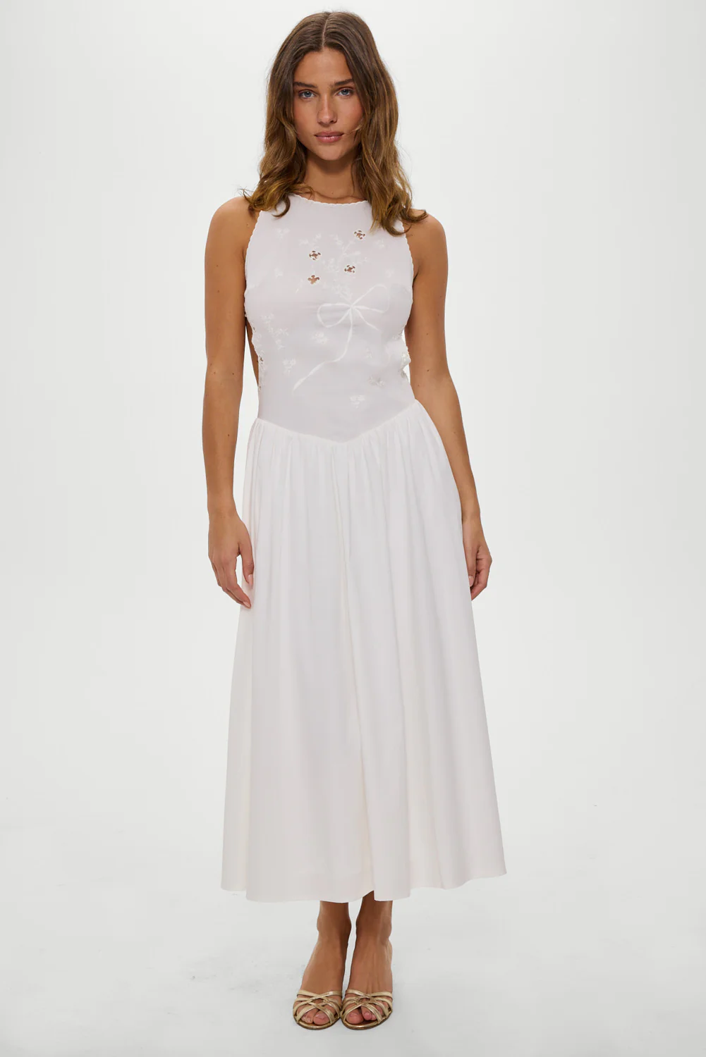 Soleil Backless Embroidered Midi Dress - Sleepy Angel - Image 2