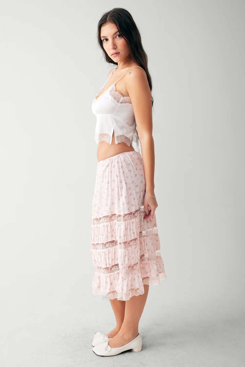 Solstice Floral Midi Skirt - Baby Bouquet Pink - Image 4
