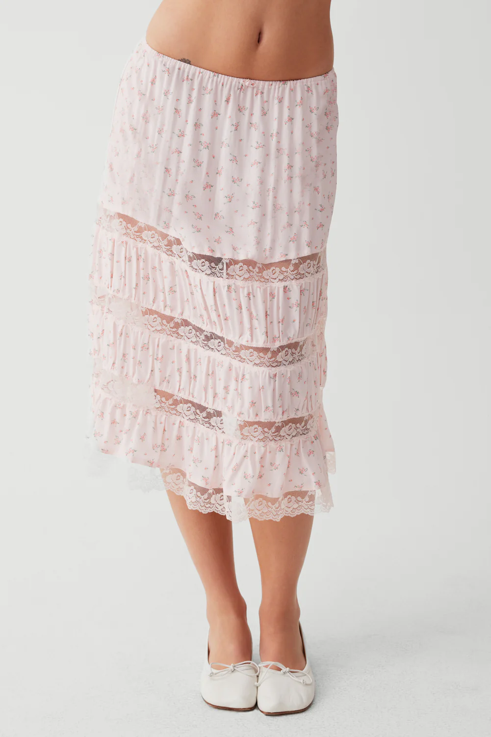 Solstice Floral Midi Skirt - Baby Bouquet Pink - Image 5