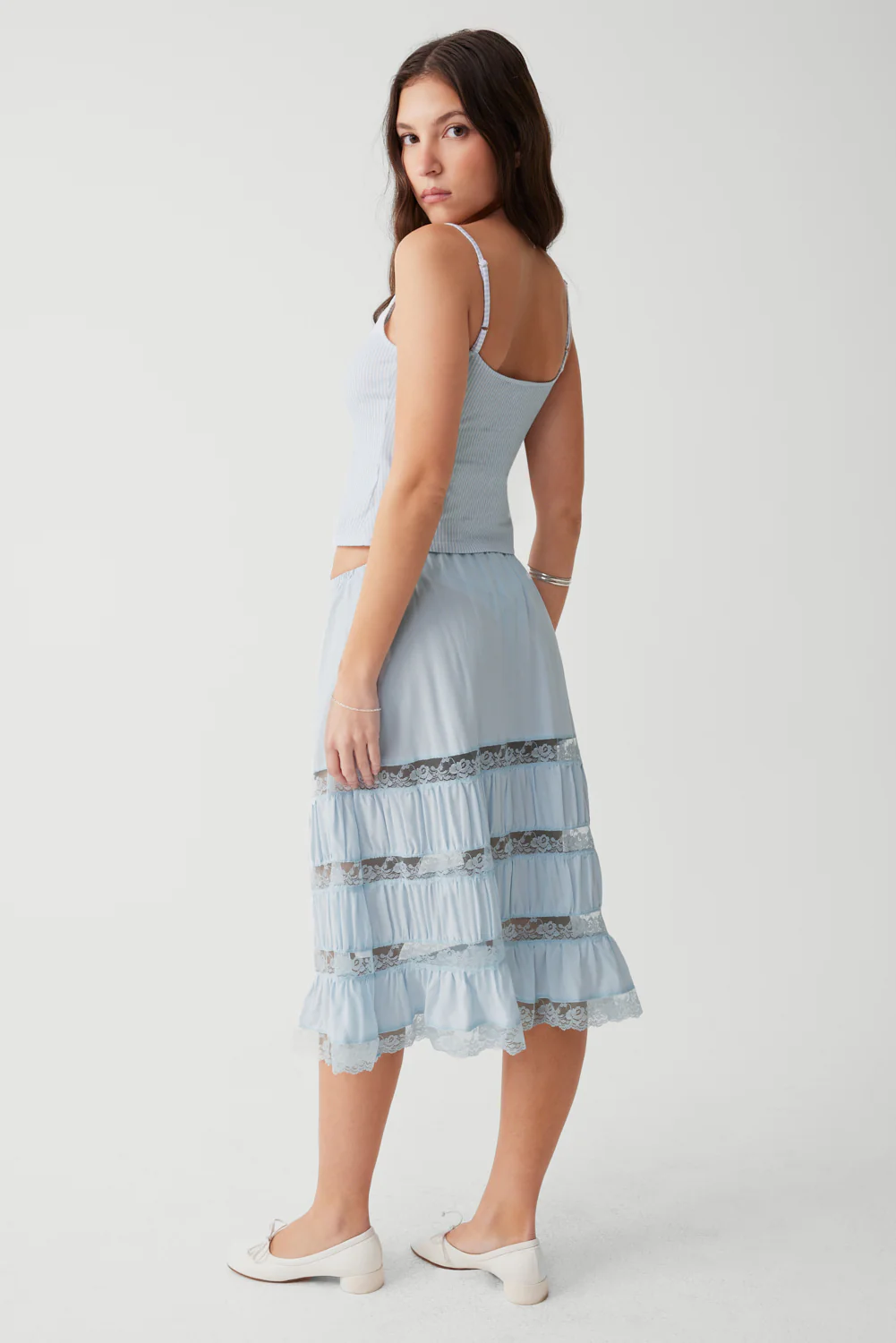 Solstice Midi Skirt - Blue Porcelain - Image 4