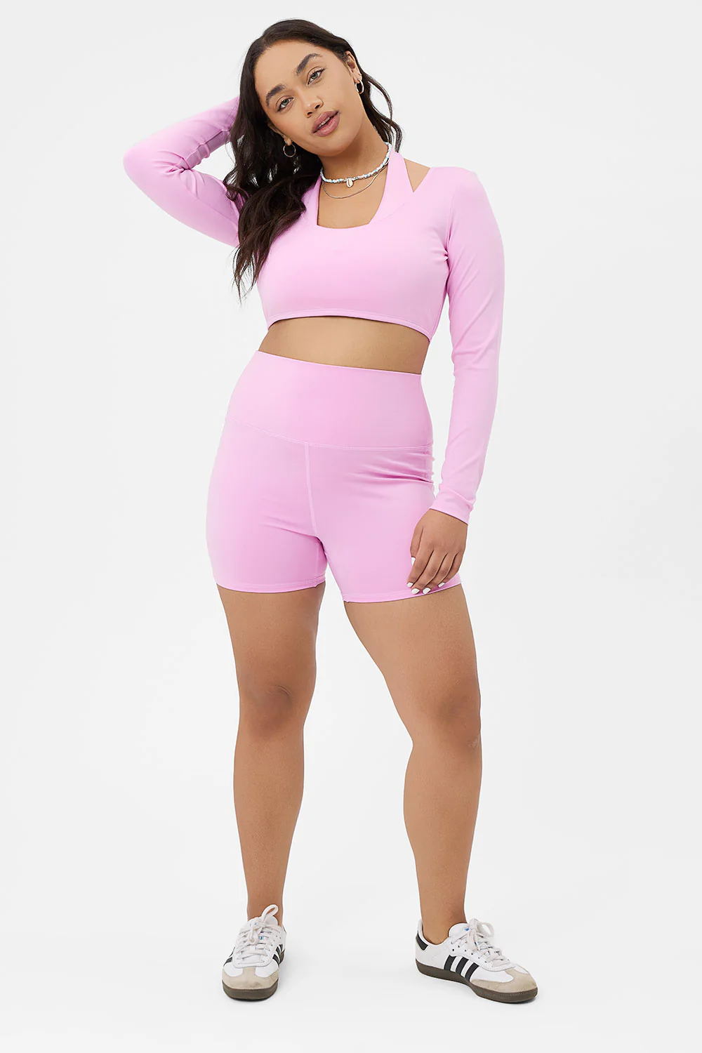 Speedy High Waist Biker Short - Baby Pink - Image 2