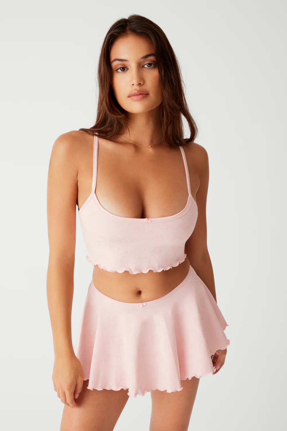 Star Cropped Tank - Pink Petals - Image 2