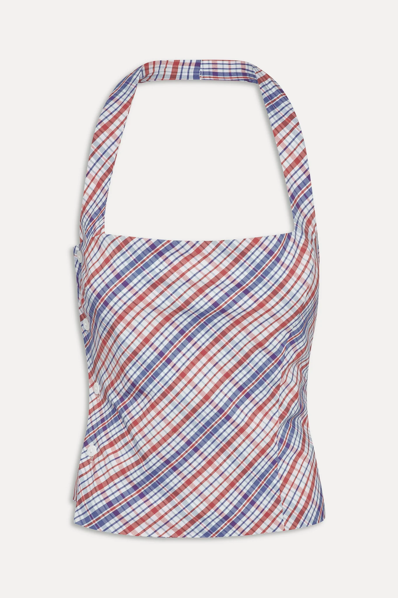 Sterling Cotton Wrap Halter Top - Americana Plaid - Image 3