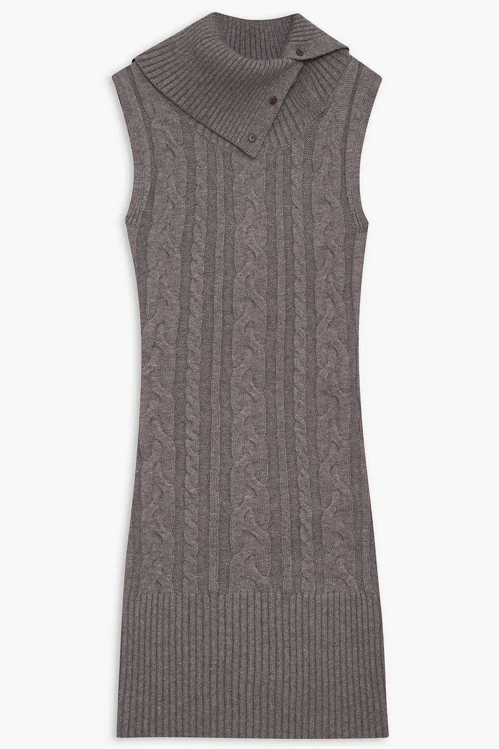 Storm Cable Cloud Knit Mini Dress - Dark Pearl - Image 2