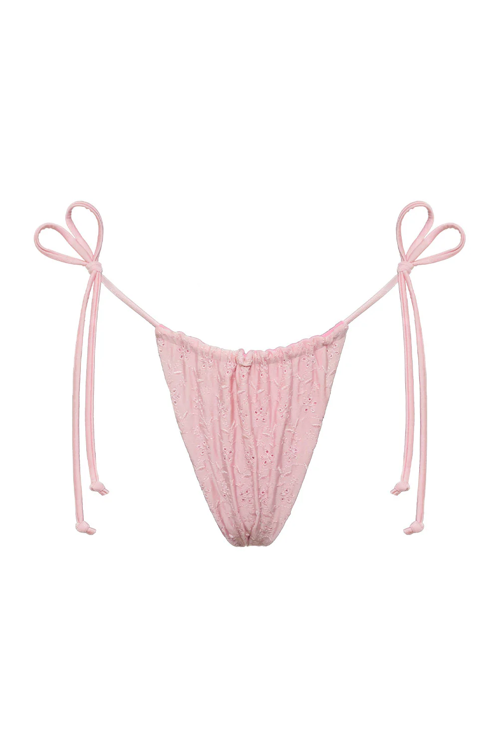 Tia Eyelet Shine Bikini Bottom - Cherry Blossom - Image 5