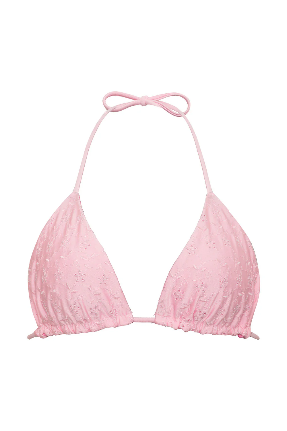 Tia Eyelet Shine Bikini Top - Cherry Blossom - Image 5