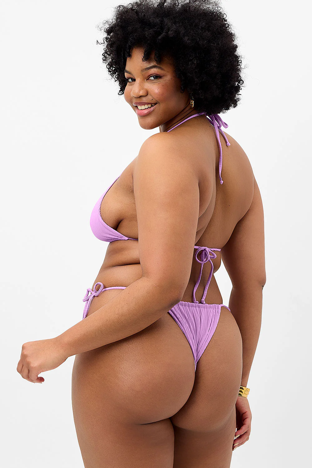 Tia Plissé String Bikini Bottom - Wisteria - Image 2
