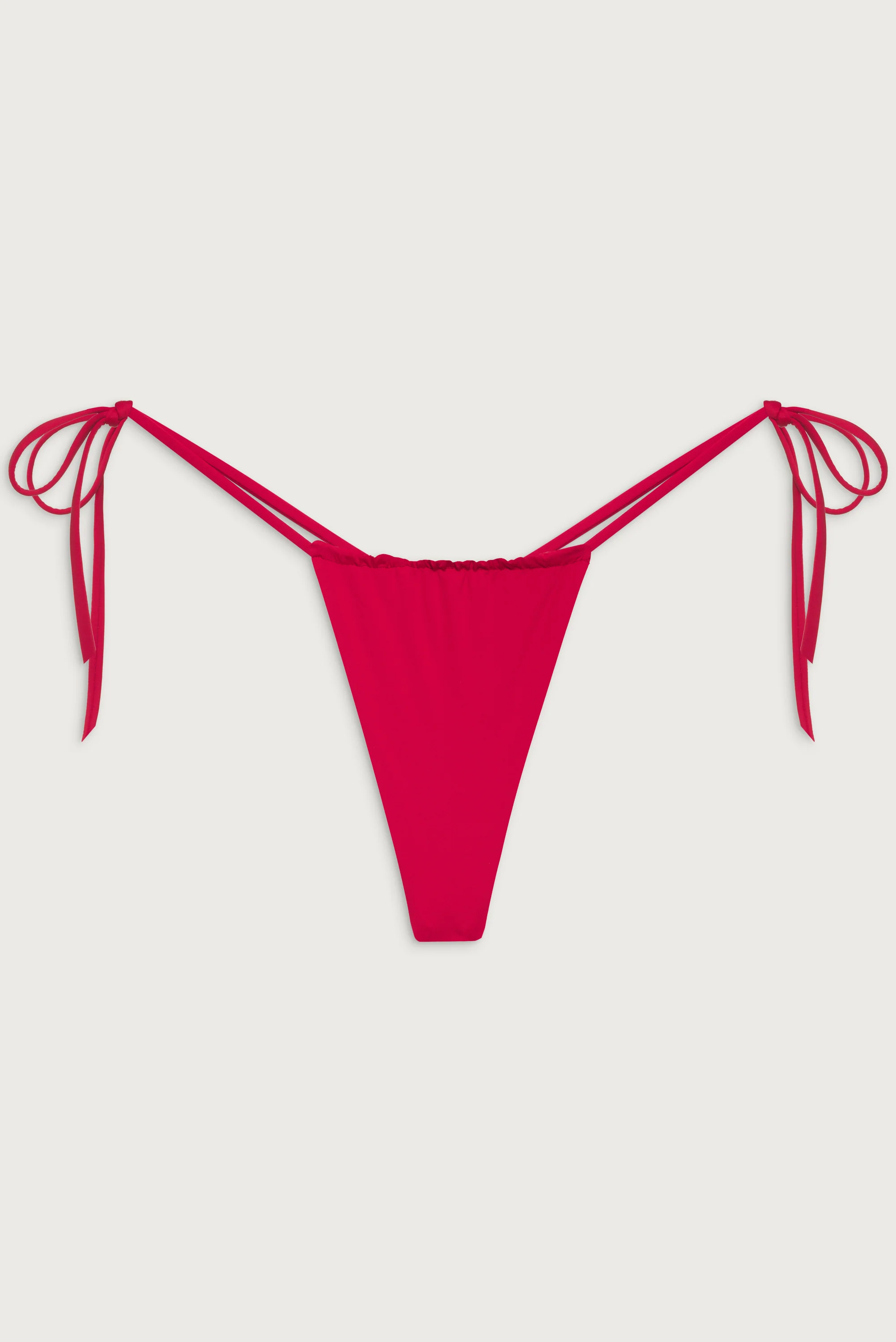 Tia String Bikini Bottom - True Red - Image 3