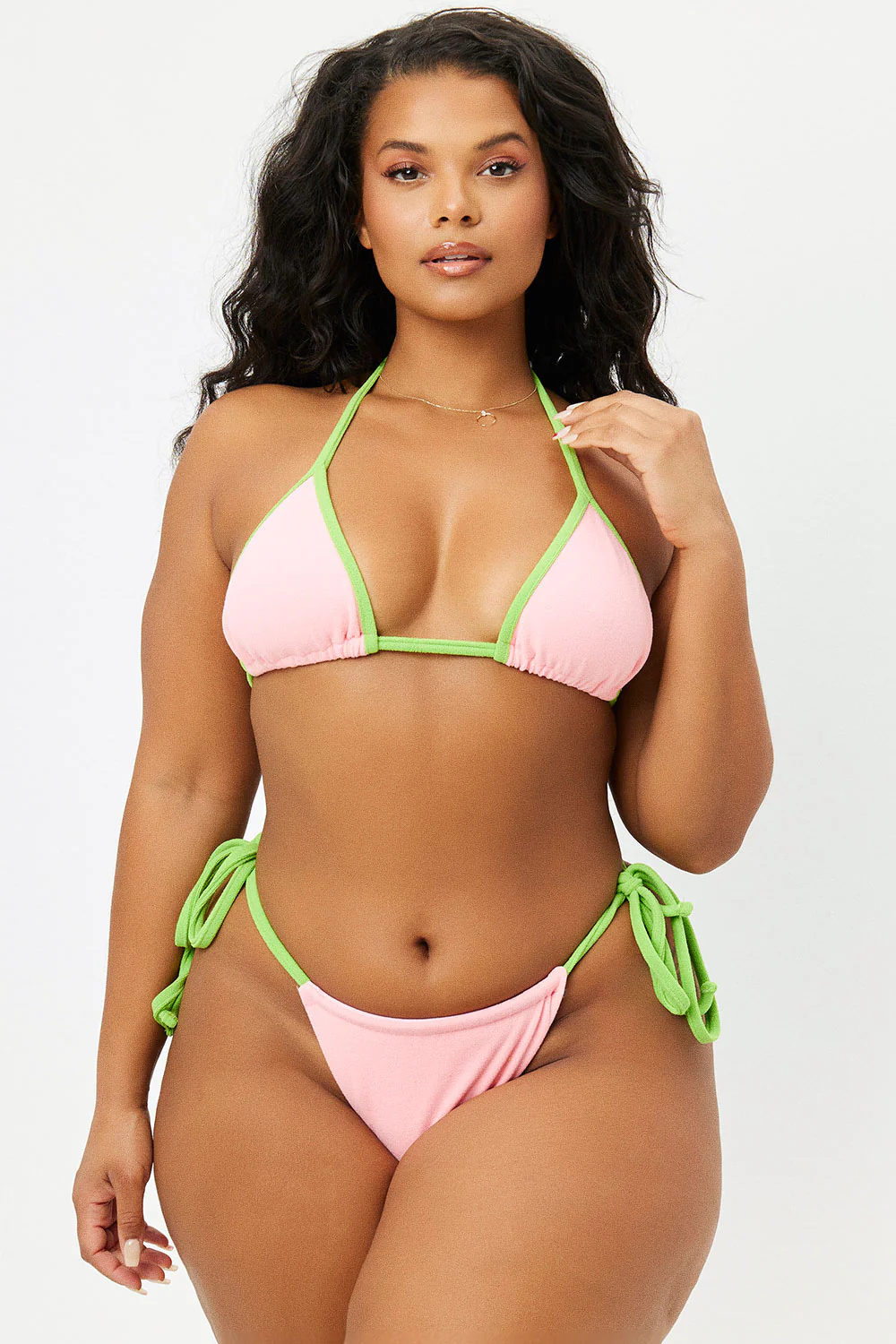 Tia Terry String Bikini Bottom - Summer Melon - Image 4