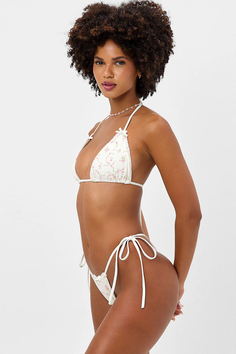 Tia Waffle String Bikini Bottom - Day Lily - Image 2