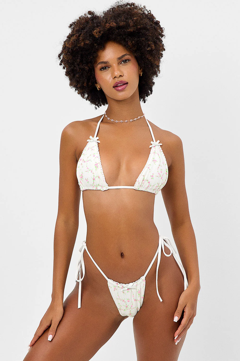 Tia Waffle String Bikini Bottom - Day Lily - Image 3