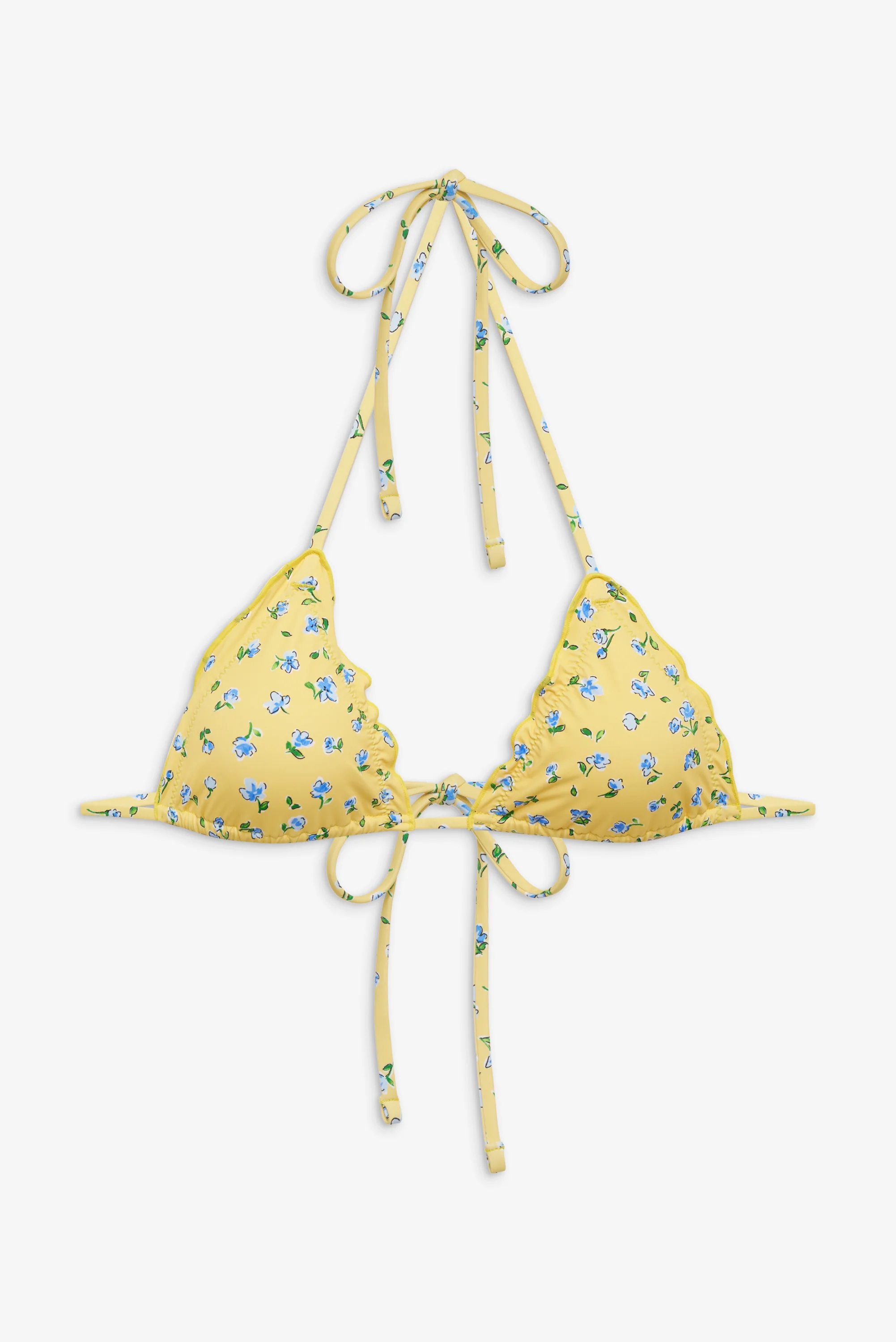 Tidal Floral Triangle Bikini Top - Sky Blossom - Image 3
