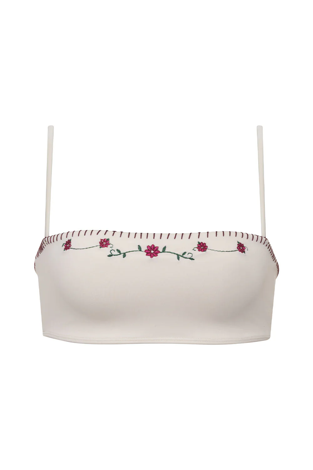 Tommy Embroidered Bandeau Bikini Top - Sea Fairy - Image 5