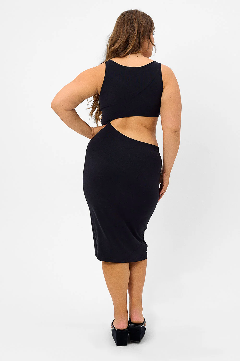 Twelve Terry High Neck Dress - Black - Image 3