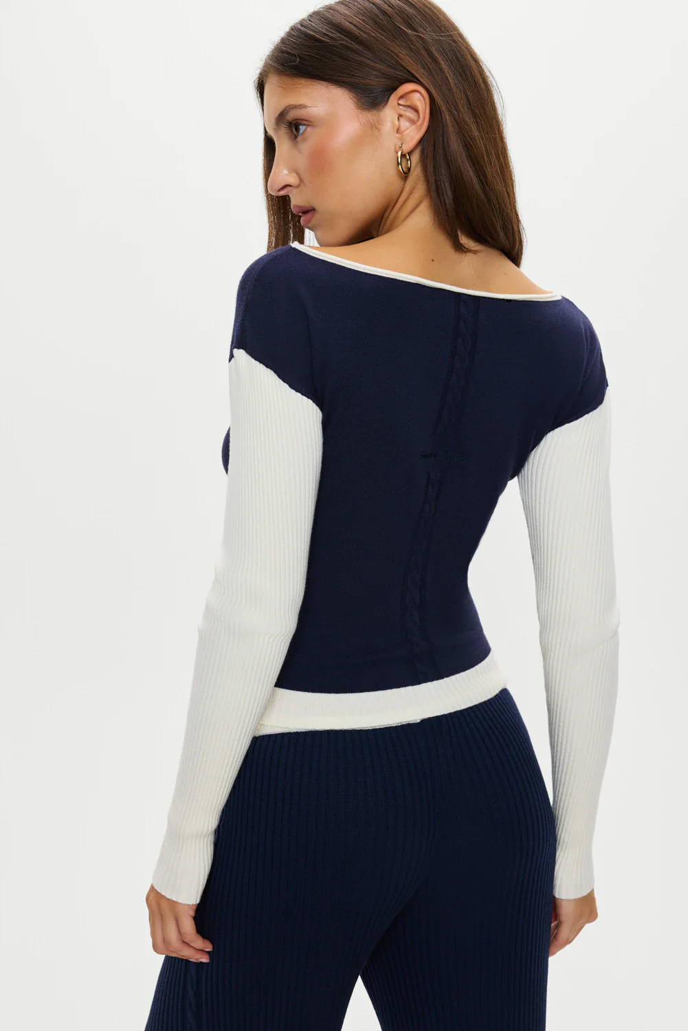 Vail Off The Shoulder Knit Shirt - Deep Sea - Image 4