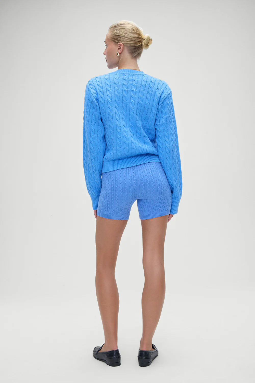 Varsity Cable Knit Sweater - Blue Moon - Image 6